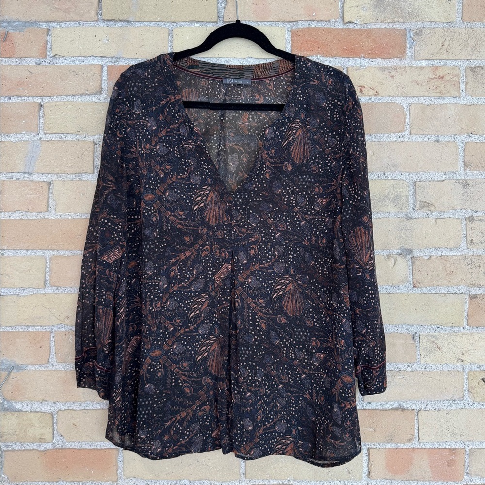 Nile Black and Brown Blouse